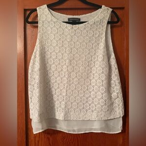 Banana Republic White Lace Sleeveless Top